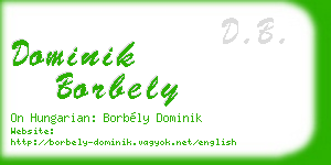 dominik borbely business card