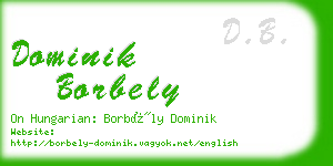 dominik borbely business card